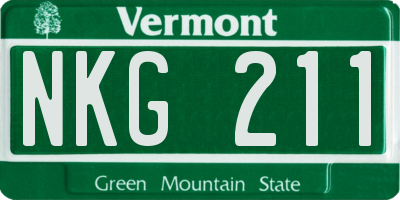 VT license plate NKG211