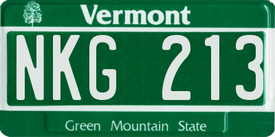 VT license plate NKG213