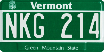 VT license plate NKG214