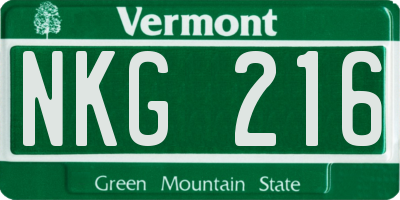 VT license plate NKG216