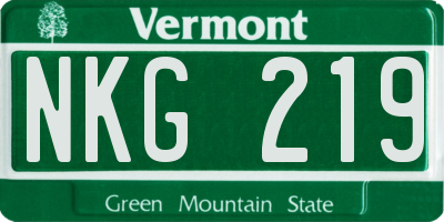 VT license plate NKG219