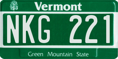 VT license plate NKG221