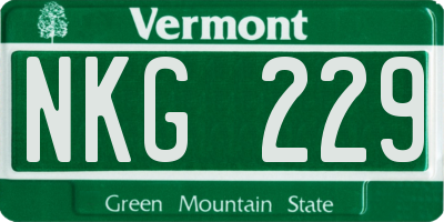VT license plate NKG229