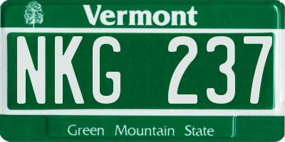 VT license plate NKG237