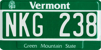 VT license plate NKG238