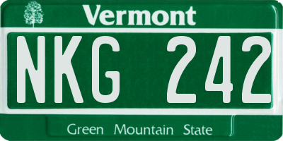 VT license plate NKG242