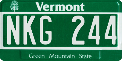 VT license plate NKG244