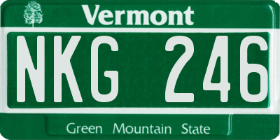 VT license plate NKG246