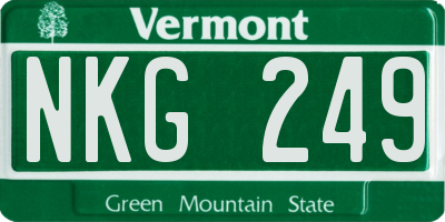 VT license plate NKG249