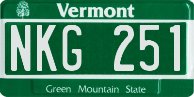 VT license plate NKG251