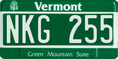 VT license plate NKG255