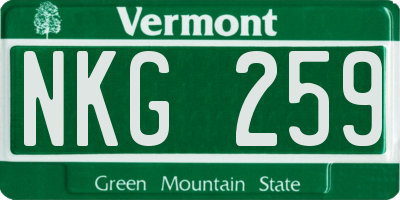 VT license plate NKG259