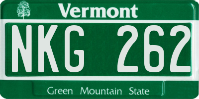 VT license plate NKG262