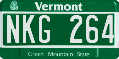 VT license plate NKG264