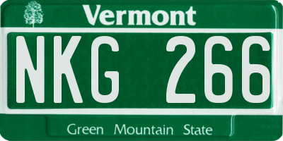 VT license plate NKG266