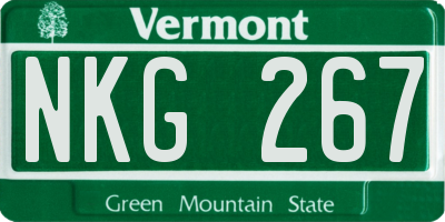 VT license plate NKG267