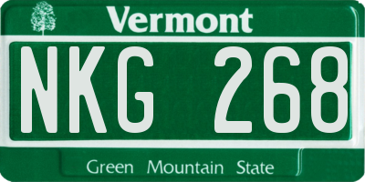 VT license plate NKG268