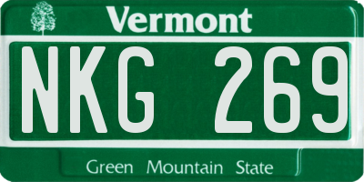 VT license plate NKG269