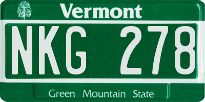 VT license plate NKG278