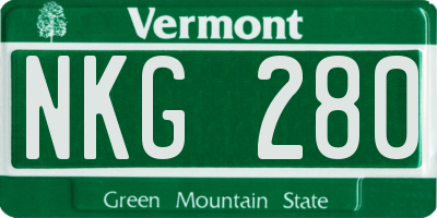 VT license plate NKG280