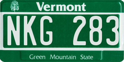 VT license plate NKG283