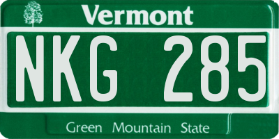 VT license plate NKG285