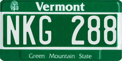 VT license plate NKG288
