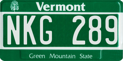 VT license plate NKG289