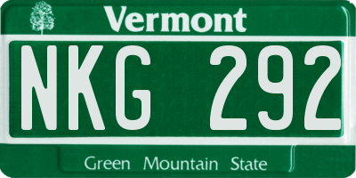 VT license plate NKG292