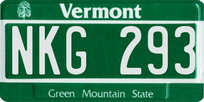 VT license plate NKG293