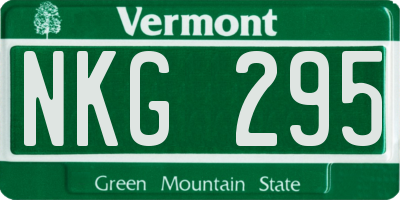 VT license plate NKG295