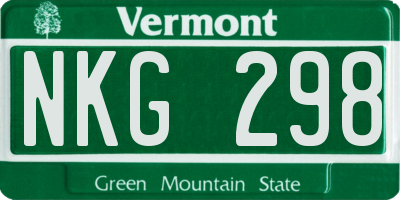 VT license plate NKG298