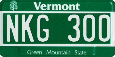 VT license plate NKG300