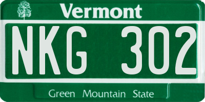 VT license plate NKG302