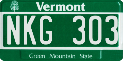 VT license plate NKG303
