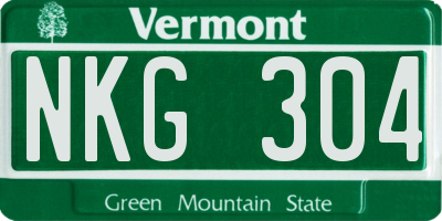 VT license plate NKG304