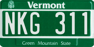 VT license plate NKG311
