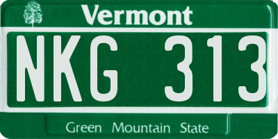 VT license plate NKG313