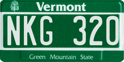 VT license plate NKG320
