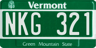 VT license plate NKG321
