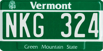 VT license plate NKG324
