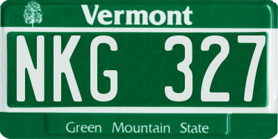 VT license plate NKG327