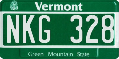 VT license plate NKG328