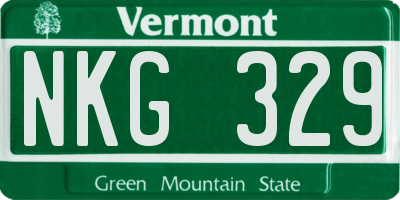 VT license plate NKG329