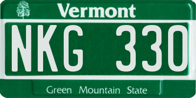 VT license plate NKG330