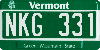 VT license plate NKG331