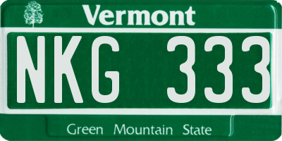 VT license plate NKG333