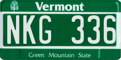 VT license plate NKG336