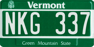VT license plate NKG337