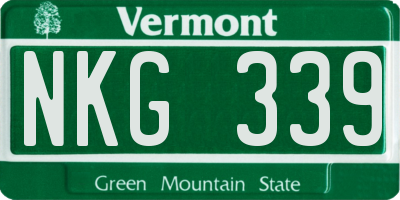 VT license plate NKG339